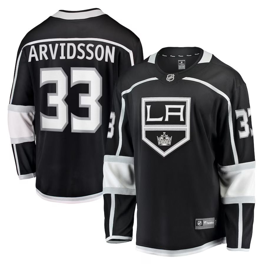 Men Los Angeles Kings 33 Viktor Arvidsson Fanatics Branded Black Home Breakaway Player NHL Jersey